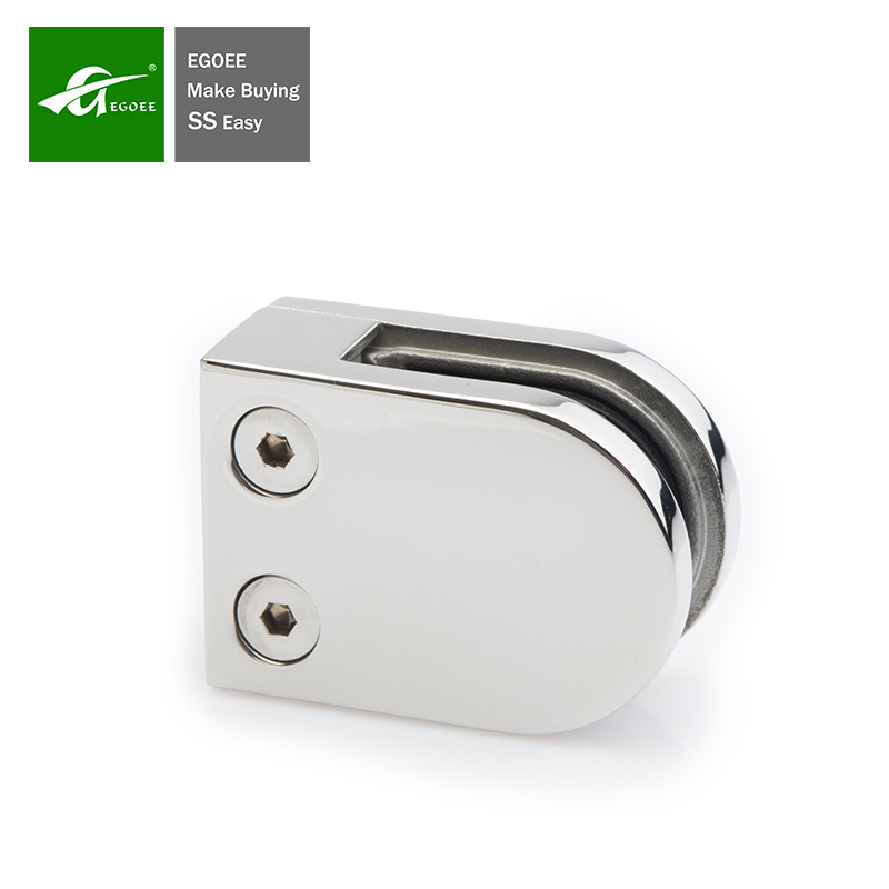 D-shaped Cast Stainless Steel Glass Clamps for Square Tubes