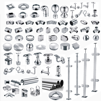 A variety of stainless steel fittings show picture.