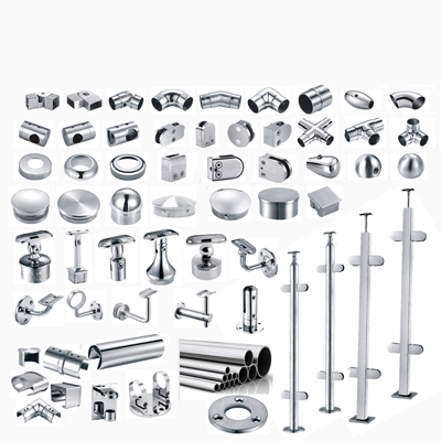A variety of stainless steel fittings show picture.
